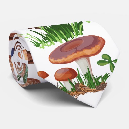 Paddenstoelen Naadloos patroon Stropdas (Opgerold)