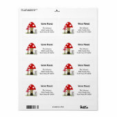 Paddenstoelen Nieuw Adres Etiket (Full Sheet)