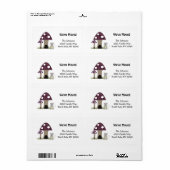 Paddenstoelen Nieuw thuisadres Etiket (Full Sheet)