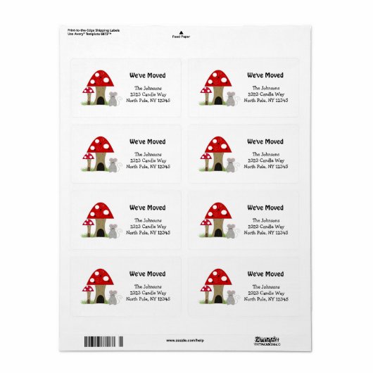 Paddenstoelen Nieuw thuisadres Etiket (Full Sheet)