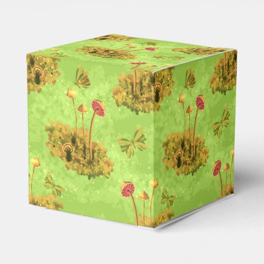 Paddenstoelen op een mos bedankdoosjes (Achterkant)