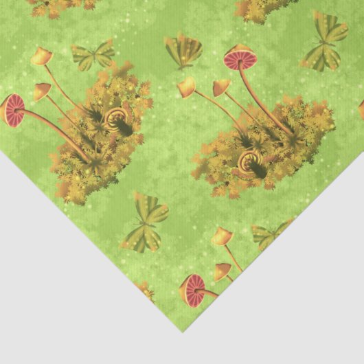 Paddenstoelen op een moss Decoupage Art Tissuepapier (Detail)