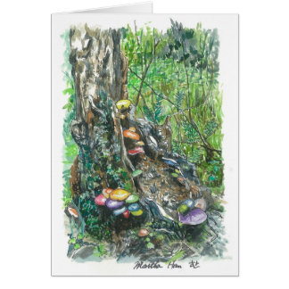 paddenstoelen op een verkennende boomstam