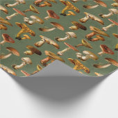  paddenstoelen op groen cadeaupapier (Hoek)