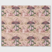 Paddenstoelen Pink Woodland God Floral  Cadeaupapier (Vlak)