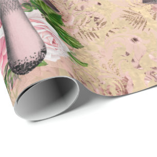 Paddenstoelen Pink Woodland Rozen Damask Cadeaupapier