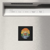 Paddenstoelen Plukken Retro Magneet (Insitu (Vaatwasser))