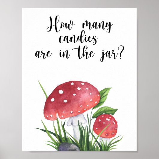 Paddenstoelen - raad hoeveel snoepjes poster (Voorkant)