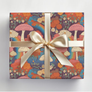 Paddenstoelen Rainbow Retro Cottagecore Tissuepapier