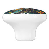 Paddenstoelen Retro  Antiek Stijl Keramische Knop (Zijkant)