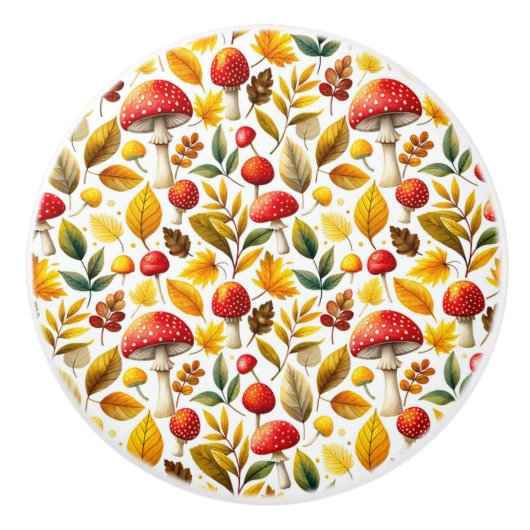 Paddenstoelen Retro  Antiek Stijl Keramische Knop (Voorkant)