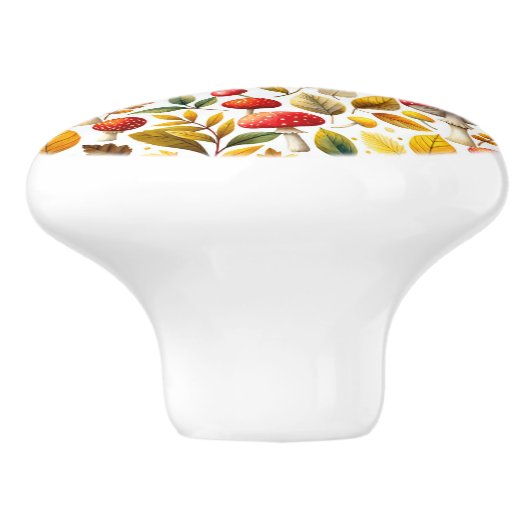 Paddenstoelen Retro Antiek Stijl Keramische Knop (Zijkant)