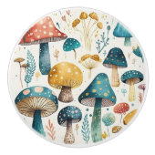 Paddenstoelen Retro Groovy Keramische Trekkers Knop (Voorkant)