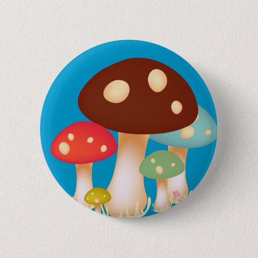 paddenstoelen ronde button 5,7 cm (Voorkant)