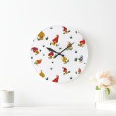 Paddenstoelen Ronde (Grote) Wandklok (Huis)