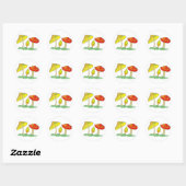 paddenstoelen ronde sticker (Vel)