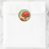 paddenstoelen ronde sticker (Tas)
