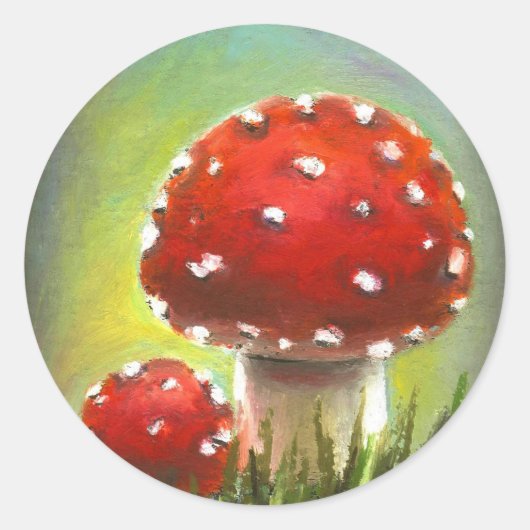 paddenstoelen ronde sticker (Voorkant)