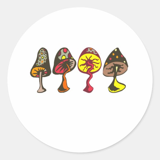 paddenstoelen ronde sticker (Voorkant)