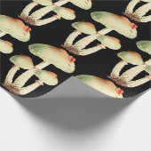 Paddenstoelen Roos Woodland Black Woodland Elegant Cadeaupapier (Hoek)