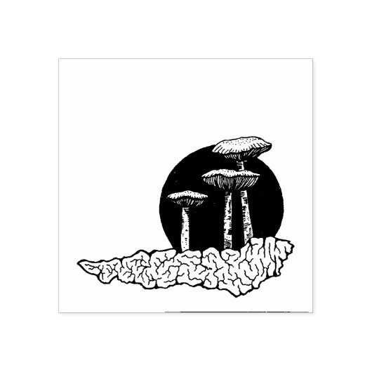 Paddenstoelen rubber stempel, paddenstoel rubber s rubberstempel (Afrduk)