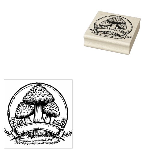 Paddenstoelen Rubberstempel (Gestempeld)
