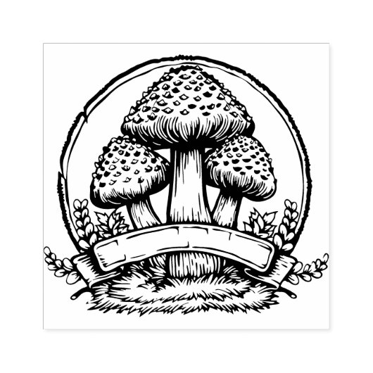 Paddenstoelen Rubberstempel (Afrduk)