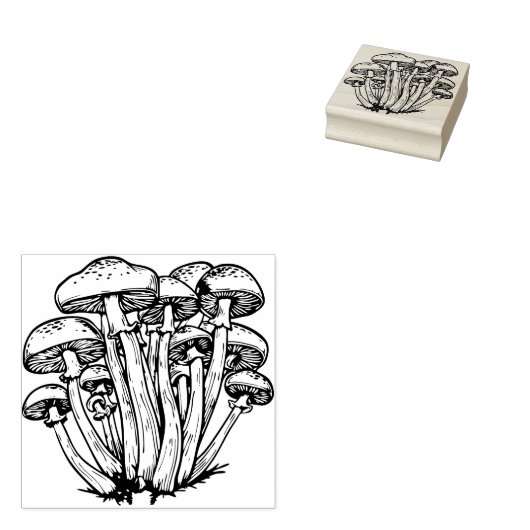 Paddenstoelen Rubberstempel (Gestempeld)