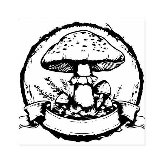 Paddenstoelen Rubberstempel (Afrduk)