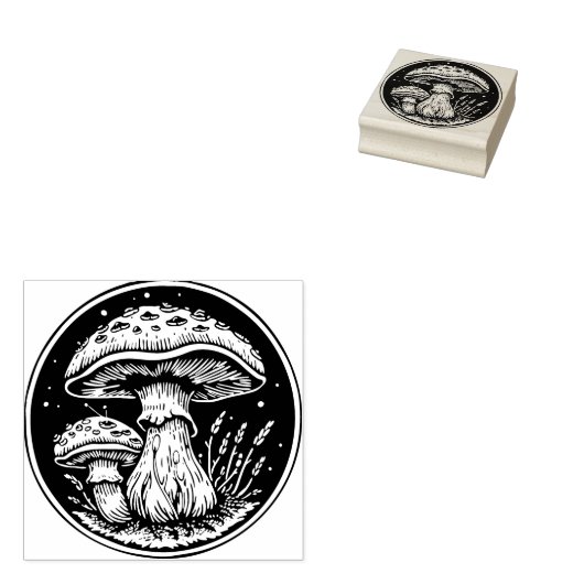 Paddenstoelen Rubberstempel (Gestempeld)