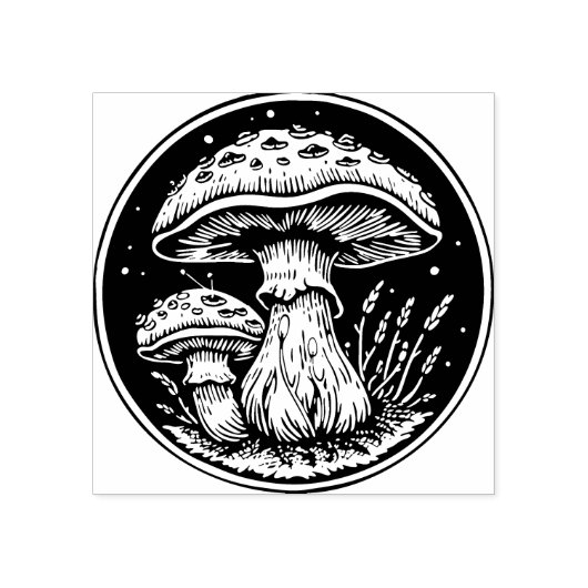Paddenstoelen Rubberstempel (Afrduk)