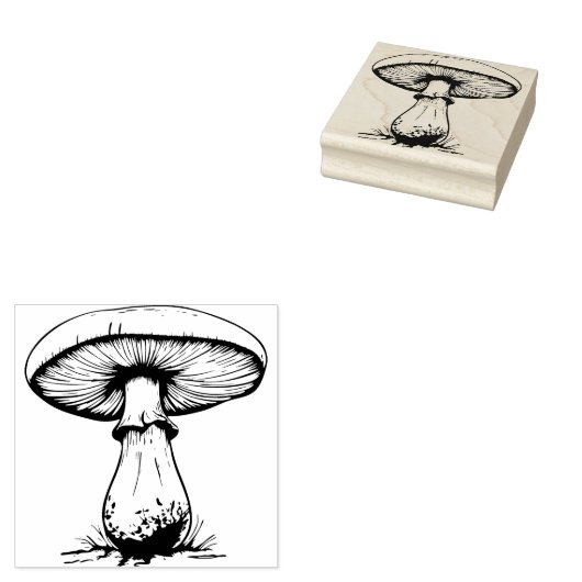 Paddenstoelen Rubberstempel (Gestempeld)