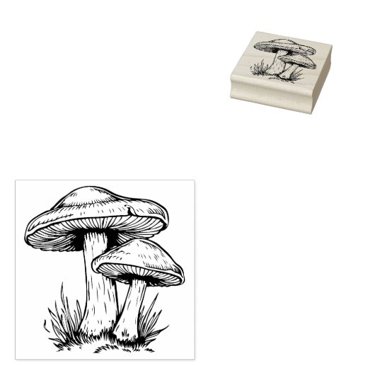 Paddenstoelen Rubberstempel (Gestempeld)