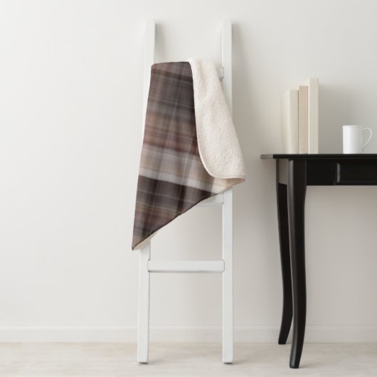 Paddenstoelen rustieke bruin geruite sherpa deken (In situ)