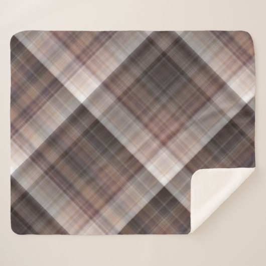 Paddenstoelen rustieke bruin geruite sherpa deken (Voorkant (horizontaal))
