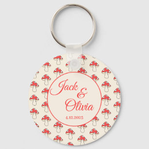 Paddenstoelen Schattige Retro Kawaii Custom Paar N Sleutelhanger