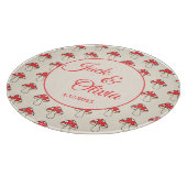 Paddenstoelen Schattige Retro Kawaii Custom Paar N Snijplank (Hoek)