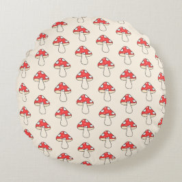 Paddenstoelen Schattige Retro Teen Kawaii Custom N Rond Kussen