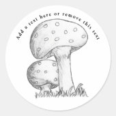 Paddenstoelen schets ronde sticker (Voorkant)