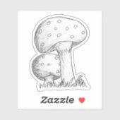 Paddenstoelen schets sticker (Vel)