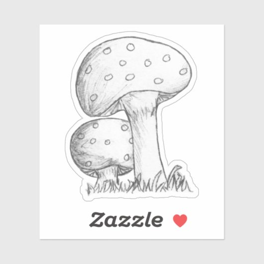 Paddenstoelen schets sticker (Vel)
