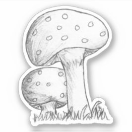 Paddenstoelen schets sticker
