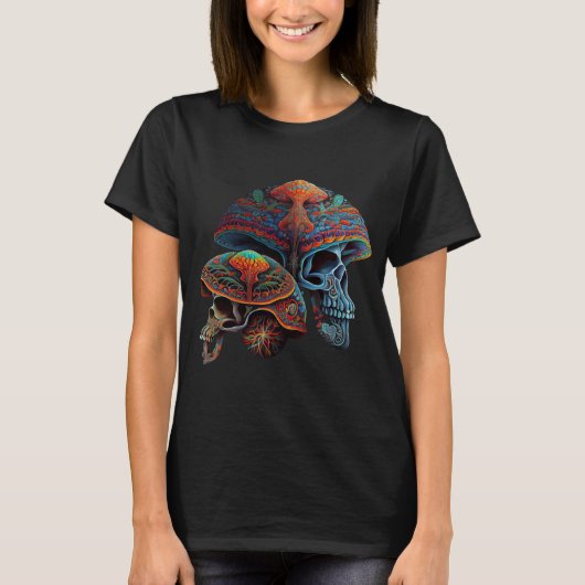 Paddenstoelen Skulls T-Shirt (Voorkant)