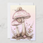 Paddenstoelen Snail Ombre Polka Dots Invitation Kaart (Achterkant)