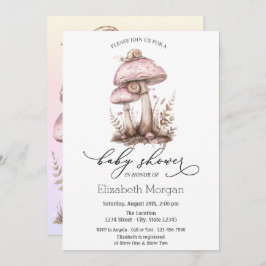 Paddenstoelen Snail Ombre Polka Dots Invitation Kaart
