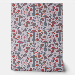 Paddenstoelen speciaal patroon ontwerp behang