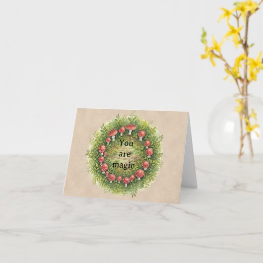 Paddenstoelen Sprookjescirkel Je bent magisch Jubi Kaart (Gele Bloem)