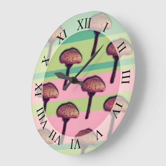 Paddenstoelen & Strepen Wandklok (Hoek)