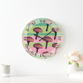 Paddenstoelen & Strepen Wandklok (Huis)