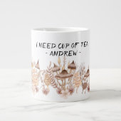 Paddenstoelen thee-mok, mystieke drink, hekserij-m grote koffiekop (Voorkant)